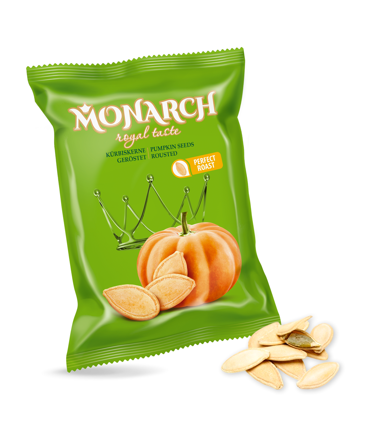Monarch™ dýňová semínka XXL 12+ neloupaná, pražená, bez soli
