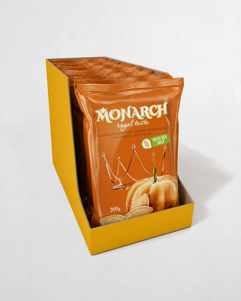 Monarch™ Kürbiskerne, ungesalzen — ganzer Karton 10×200g (2 kg)