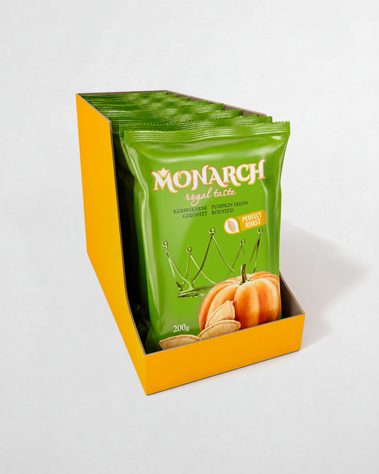 Monarch™ Pestki dyni, solone — cały karton 10×200g (2 kg)