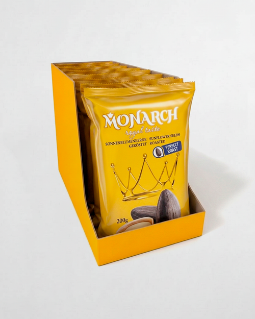 Monarch™ Sonnenblumenkerne schwarz, ungesalzen — ganzer Karton 10×200g (2 kg)
